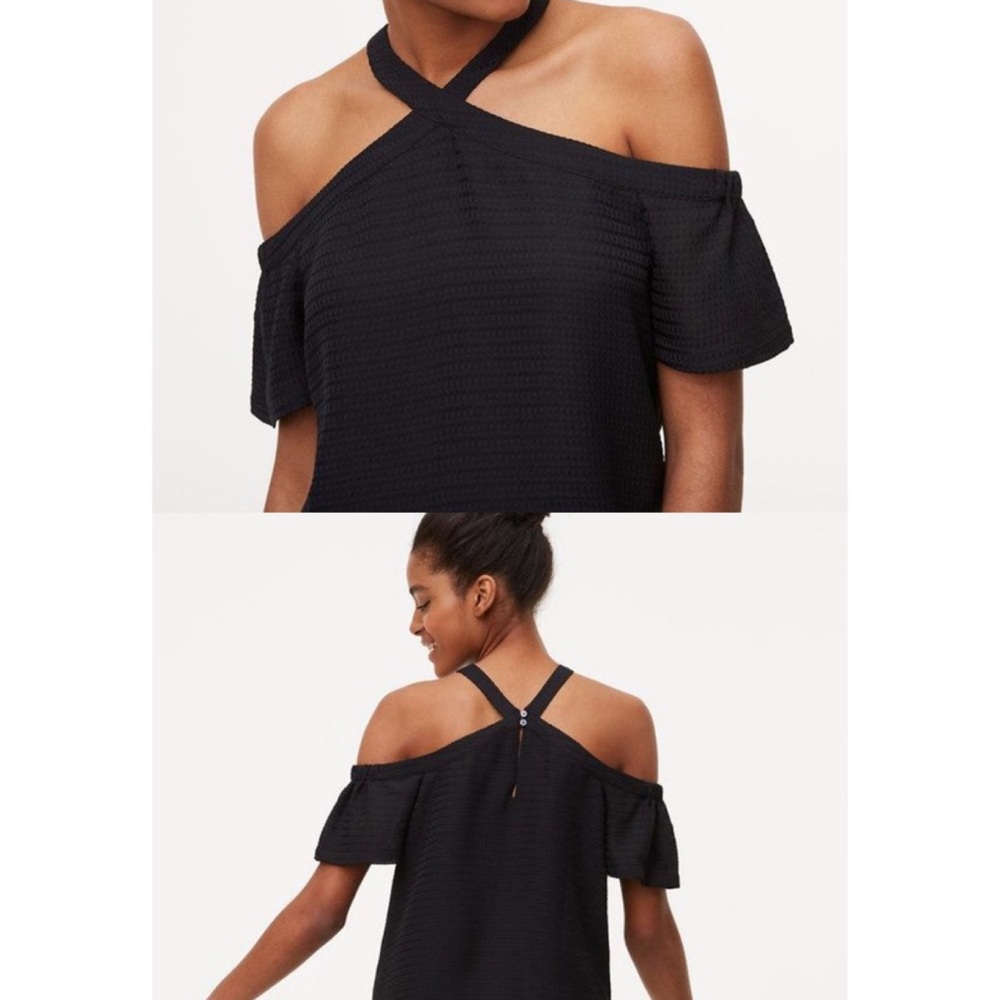 Loft Flutter Sleeve Cold Shoulder Top